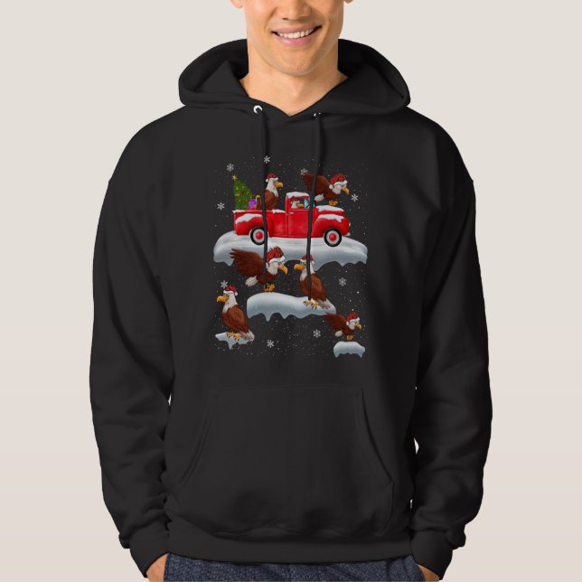 Eagles som kör Julgran Red Lastbil Eagle Chri Hoodie (Framsida)