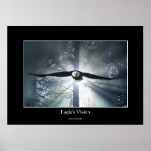 Eagles visionsmatta Forest Wildlife Fantasy Art Poster