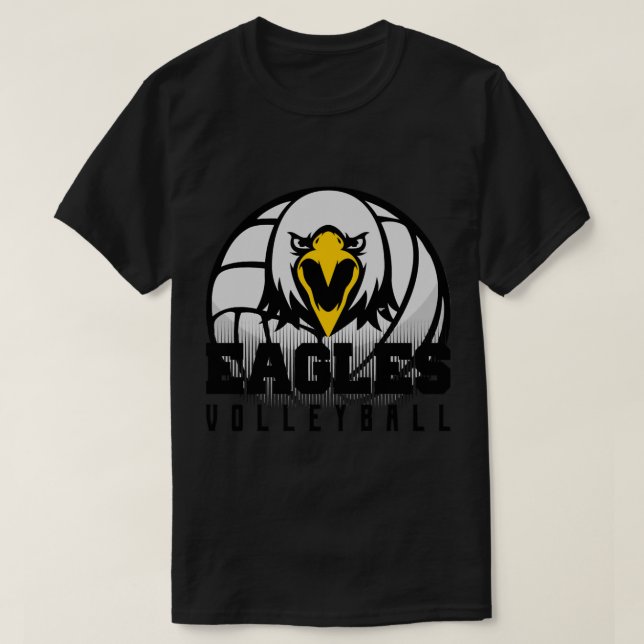 Eagles Volleyball Mascot Logo  T Shirt (Design framsida)