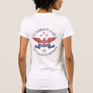 Eagle's Wings Scripture Exodus 19:4 Red/Blue T Shirt