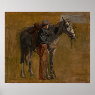 Eakins - Cowboy in Badlands Poster