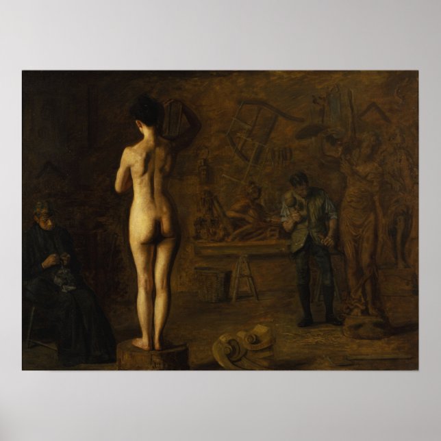 Eakins - William Rush Carving Allegorical Figur Poster (Framsidan)
