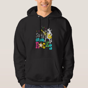 Eam Sjätte Klass Rocks 6e Klass Katt Spelar Gitar Hoodie