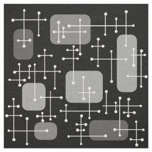 Eames Era Art Crosshairs Black White 1950-talet Tyg