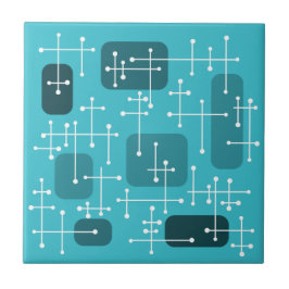 Eames Era Art Crosshairs Turcos 1950-talet Kakelplatta
