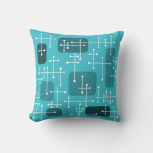 Eames Era Art Crosshairs Turcos 1950-talet Kudde