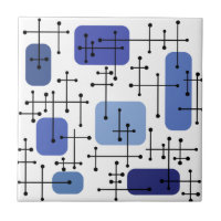 Eames Era Art Crosshairs White Blue på 1950-talet