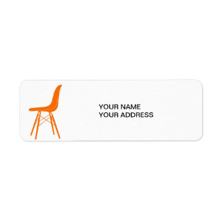 Eames-formad sidstol i plast returadress etikett