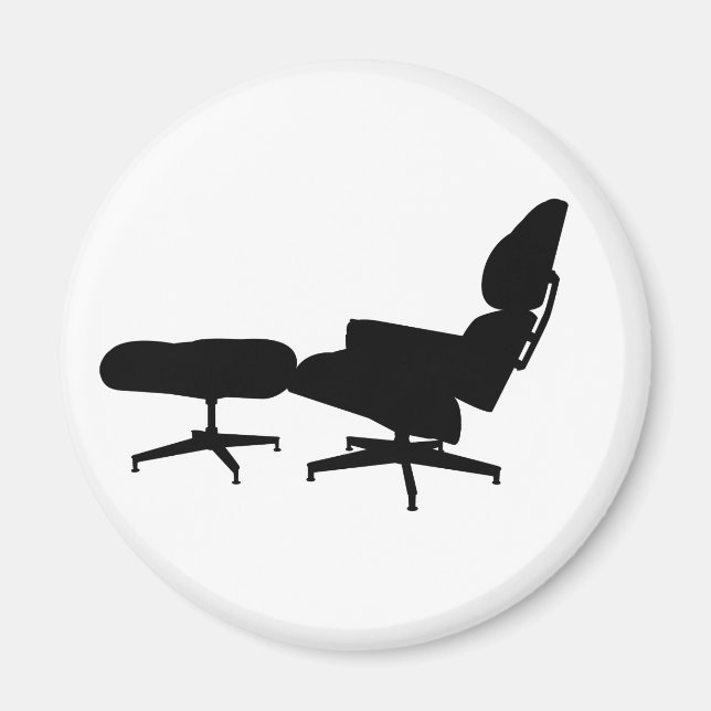 Eames Lounge Ordförande & Ottoman Magnet (Framsidan)