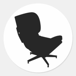 Eames Lounge Ordförande Sticker Runt Klistermärke