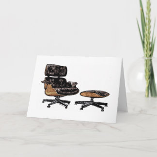 Eames Lounge-stol och ottomanskt hälsningskort Kort