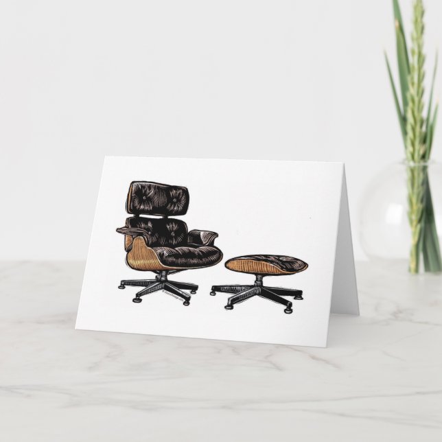 Eames Lounge-stol och ottomanskt hälsningskort Kort (Framsida)