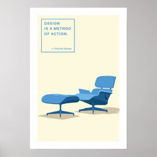 Eames Lounge-stol Skriv ut Poster