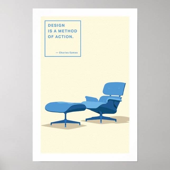 Eames Lounge-stol Skriv ut Poster (Framsidan)