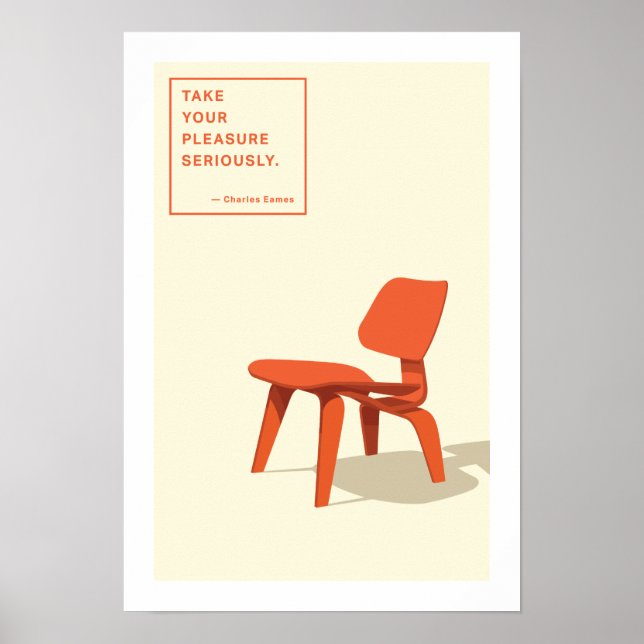 Eames Molwood-stol Skriv ut Poster (Framsidan)