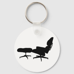 Eames vardagsrumstol & Ottoman Keychain Nyckelring