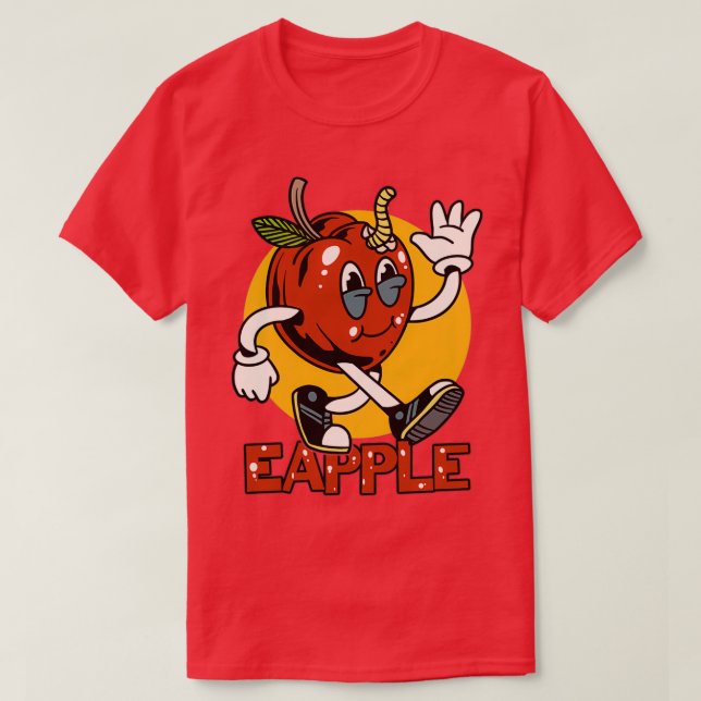 Eapple Funny Red Apple Vintage Gift T Shirt (Design framsida)