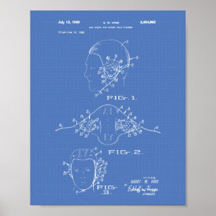 Ear Guard Vatten Polo 1969 Patent Art Blueprint Poster