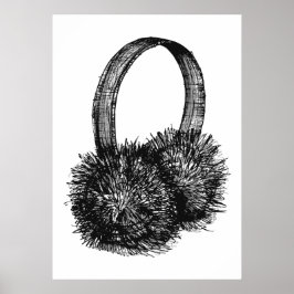 Ear Muffs Mode Sketch Poster