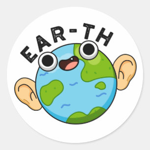 Ear-th Funny Earth Pun Runt Klistermärke