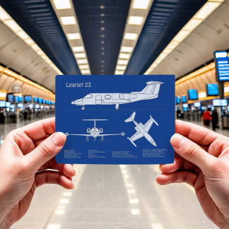 Earjet 23 - Flygplan Blueprint Teckning Plans ABD Vykort