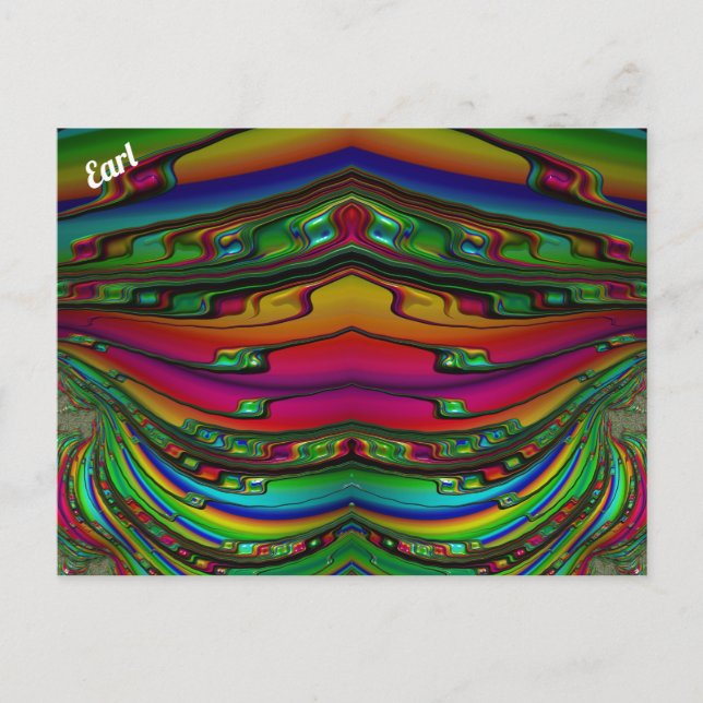 EARL ~ 3D Fractal Design Mönster ~ Multifärgad Vykort (Framsida)