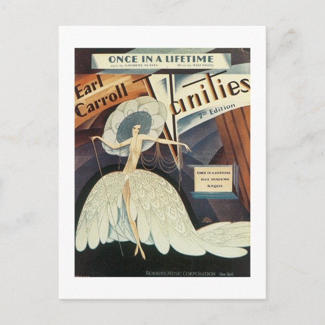 Earl Carroll Vanities Songbook Cover Vykort (Framsida)