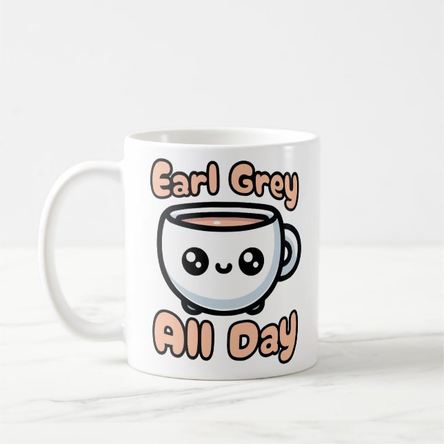 Earl Grått hela dagen! Cute Earl Grått Tea Pun Tec Kaffemugg (Vänster)