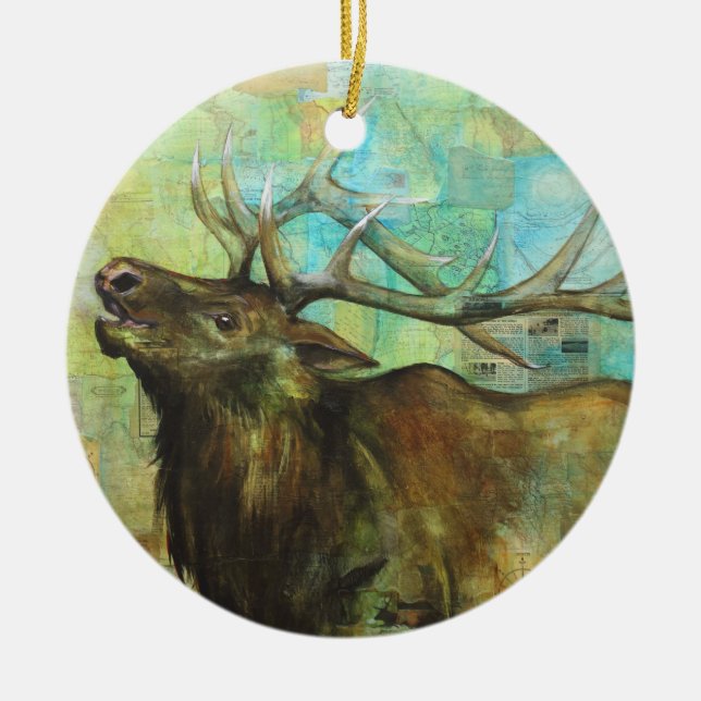 "Earl the Elk" -prydnad Julgransprydnad Keramik (Framsidan)