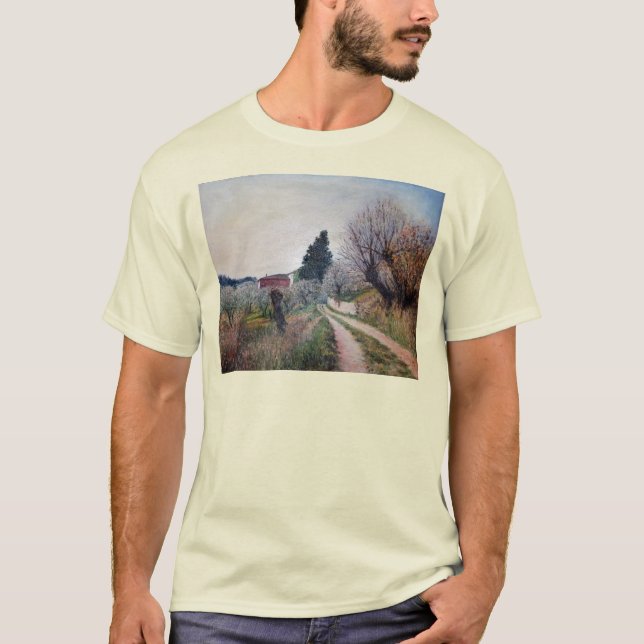 EARLIEST VÅR I TUSCANY LANDSCAPE T SHIRT (Framsida)