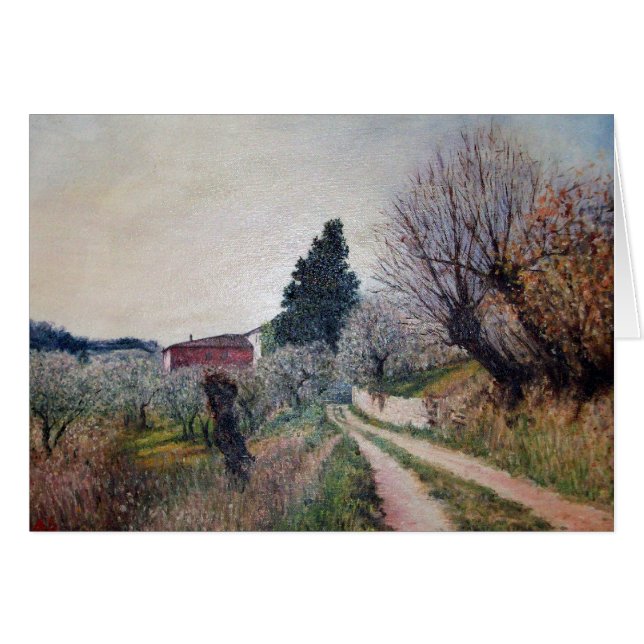 EARLIEST VÅR I VERNALESE / Toscana Ligcape Hälsningskort (Framsidan Horizontal)