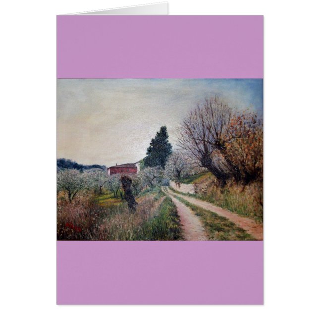 EARLIEST VÅR I VERNALESE / Toscana Ligcape Hälsningskort (Framsidan)