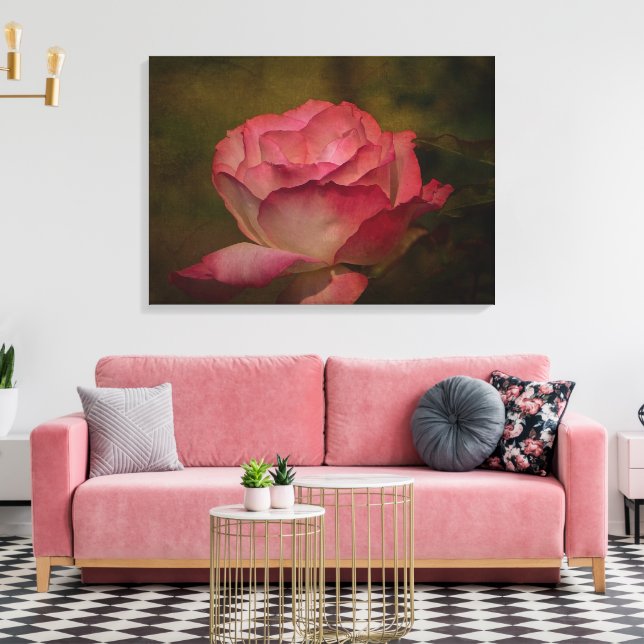Early Evening Rose Stretch Canvas Print (Insitu (Vardagsrum))