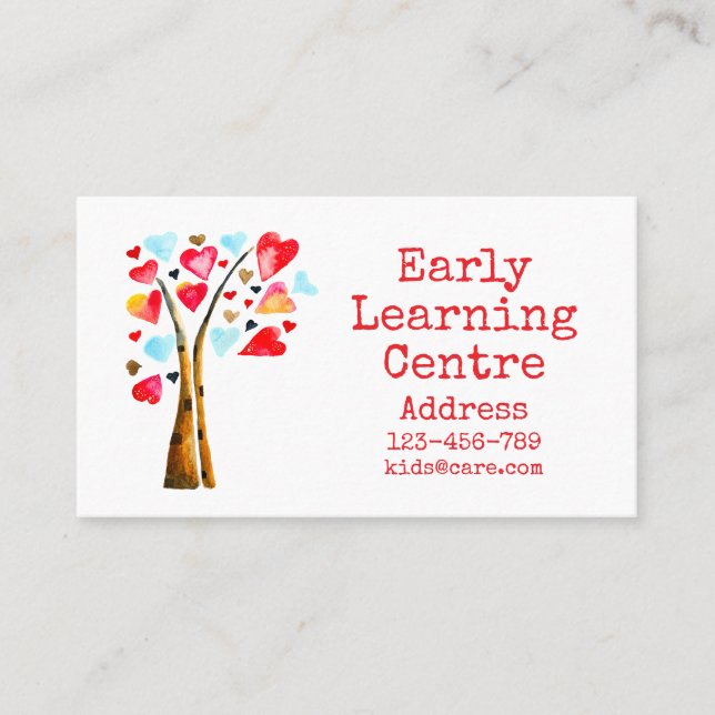 Early Learning Centre hjärtan Affärskort Visitkort (Framsida)