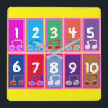 Early Maths Numbers 1 to 10 Wall Clock Fyrkantig Klocka<br><div class="desc">Custom Early Maths for Kindy and Grades 1 to 2. Numbers 1 to 10 to Practice Numbers. The numbers can be changed.</div>