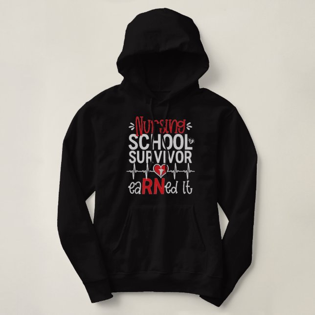 Earned It Nurse Funny Nursing School Survivor Grad T Shirt (Design framsida)