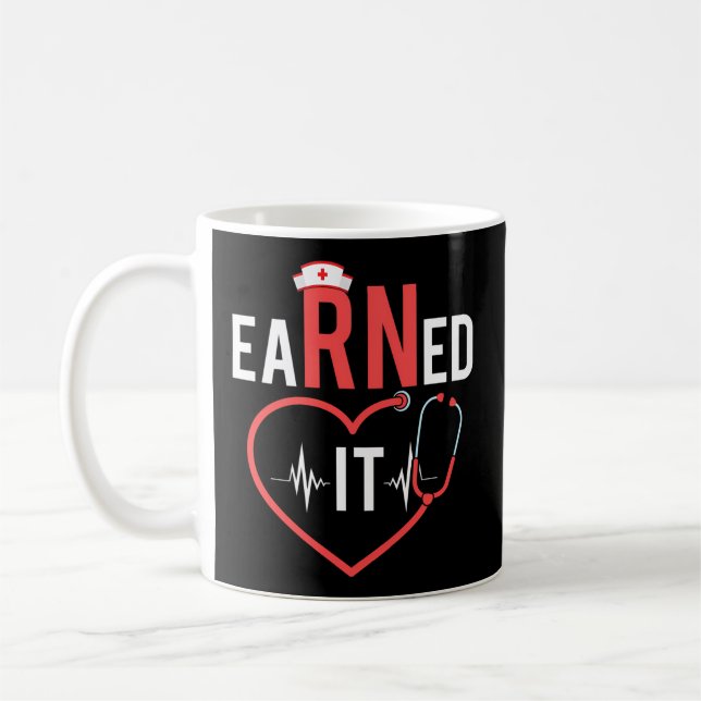 Earned It Rn Nurse Nursing Studenten 2022 Rn Grad Kaffemugg (Vänster)