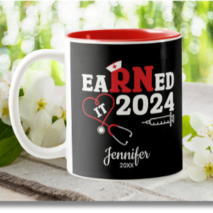 Earned It RN Nurse Studenten Medical School Två-Tonad Mugg
