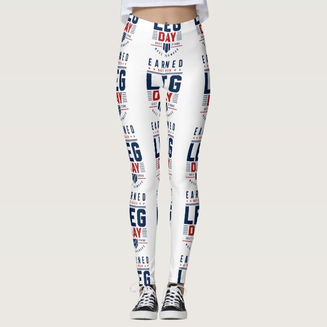Earned Not Given Ben-dag Gym Motivation Typografi Leggings (Framsida)