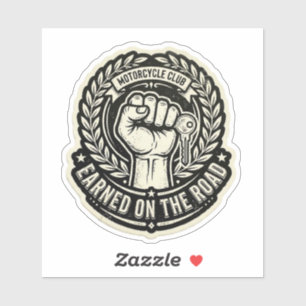 Earned On The Road Biker Fist Nyckel Dekal