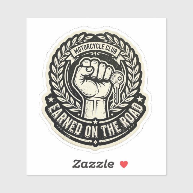 Earned On The Road Biker Fist Nyckel Dekal (Ark)