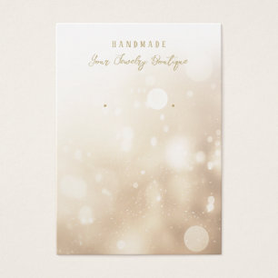 Earring Champagne Bokeh Glitter Visning Cards Visitkort