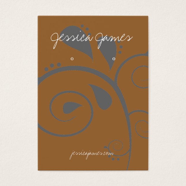 Earring Holder - Affärskort Brown Visitkort (Framsidan)