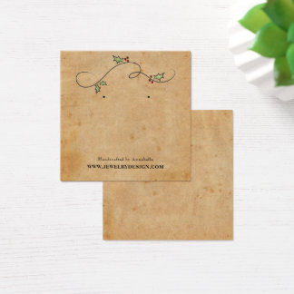 Earring Holder Christmas Holiday Custom Jewelry Fyrkantigt Visitkort