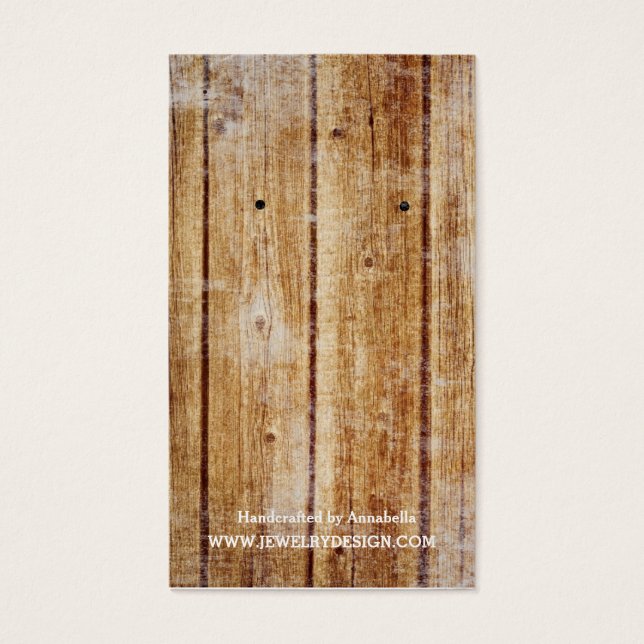 Earring Holder Rustic Barn Wood Visitkort (Framsidan)