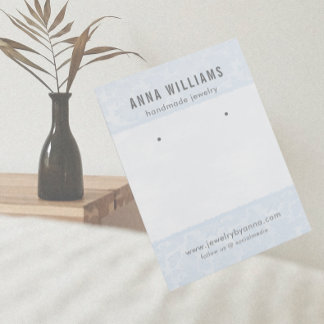 Earring Jewelry Display Card • Blue Floral Lace Visitkort