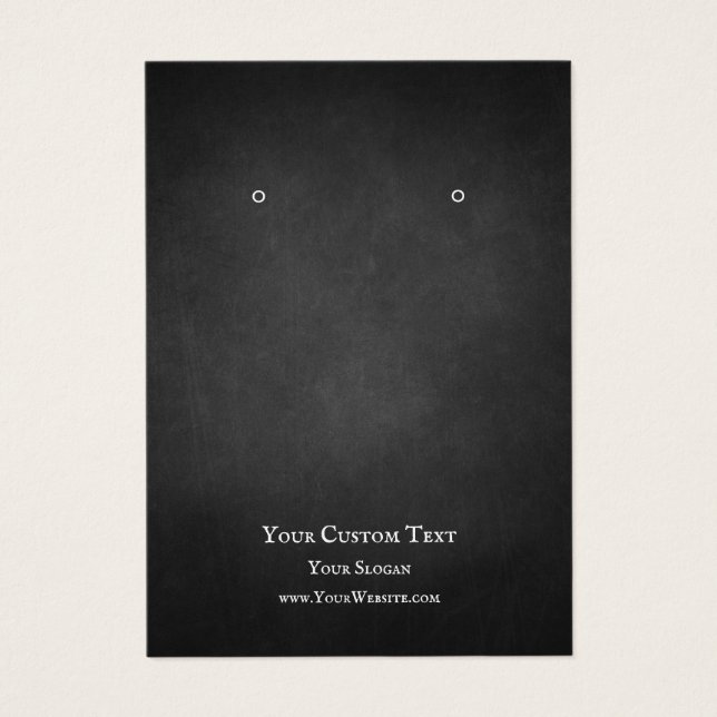 Earring Jewelry Display Card, Rustic Chalkboard Visitkort (Framsidan)