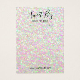 Earring Jewelry Holder Glitter Iridescent Business Visitkort