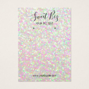 Earring Jewelry Holder Glitter Iridescent Business Visitkort