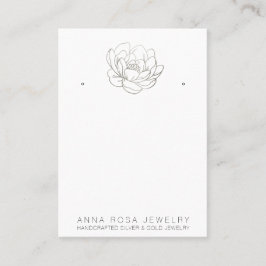 *~* EARRING VISNING QR Silver Glitter Flower Busin Visitkort